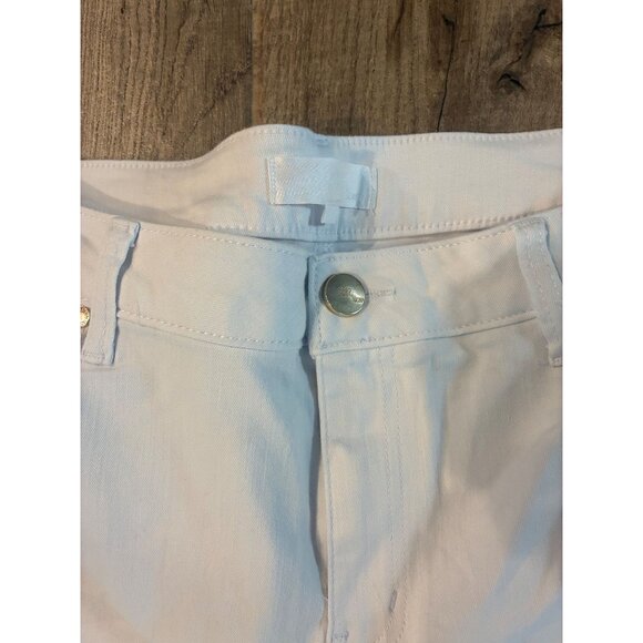 1822 Denim Womens White Wide-Leg Jeans Size 14/32 Cotton Blend Comfortable Fit - Picture 2 of 5